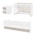 Bed MiniMAX NEW white+string Variant A /teen bed; study desk; cupboard/